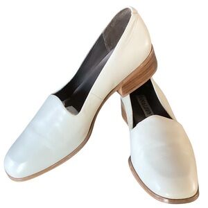 Sam & Libby Elle Creamy White Leather Loafers Women's Size 10 Flats